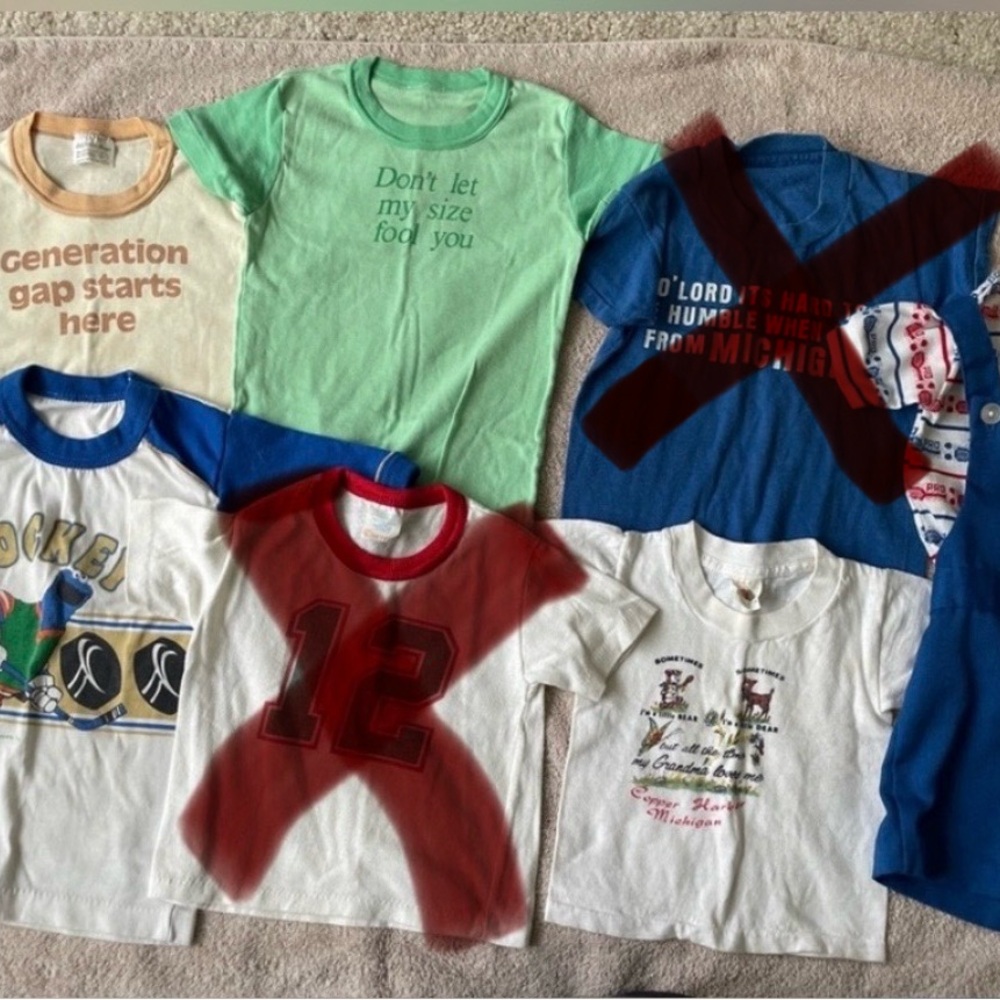 Vintage early 80s Toddler T-Shirt Lot of 4 Size 2T- 4T? and 3T tennis suit